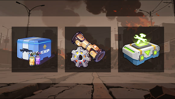 Twitch Drop rewards showing three sections: collectible cards with game art on the left and right, and decorative potion bottles with ornate designs in purple and red in the center. 